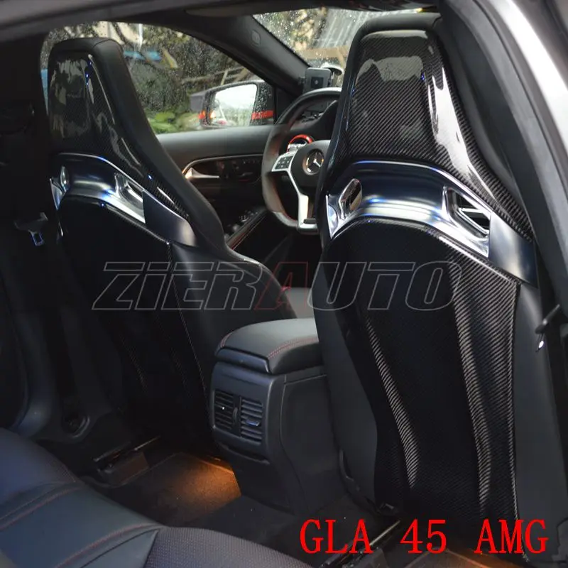 Сиденья углеродного волокна Стиль подкладке планки для Mercedes-Benz GLA 45 AMG внутренняя часть сухой углерода Стикеры аксессуары GLA45 AMG