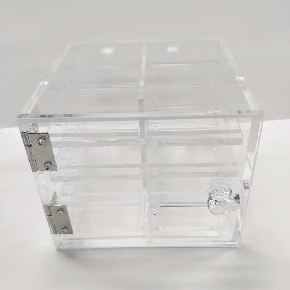 

Pro 8 pieces Acrylic Platform Lash Box Organizer Eyelash Glue Holder False Eyelash Packaging Box Storage Case Extension Tools