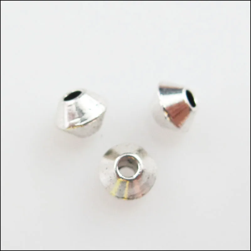 

New 60Pcs Tibetan Silver Tone Tiny Cone Spacer Beads Charms 5mm