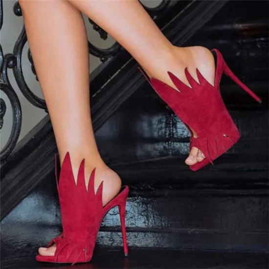 New Fashion Red Purple Suede Flame Women Sandals Slippers High Heels Gladiator Sandals Women Pumps Shoes Woman Sandalias Mujer (8)