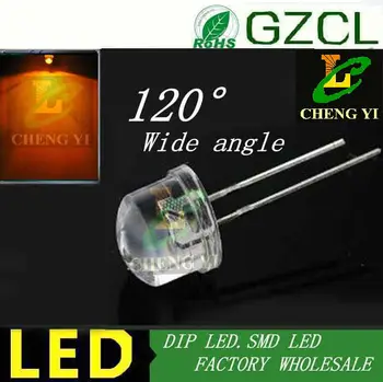 

600-610nm Orange straw hat 8mm led water clear light emitting diode 2.0-2.5V(CE&Rosh)