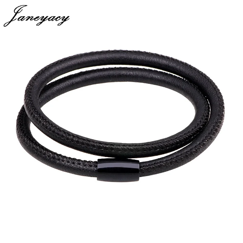 

Janeyacy 2018 New Punk Style Fashion Leather Bracelet Simple Magnetic Buckle Men Bracelet Women Bracelet Favorite Gift Pulsera