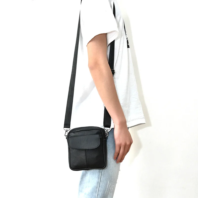الأعمال الرجال جلد طبيعي حقيبة ساعي كبير قدرة حقيقي جلدي حقائب كتف عارضة Crossbody أكياس للذكور لينة أسود