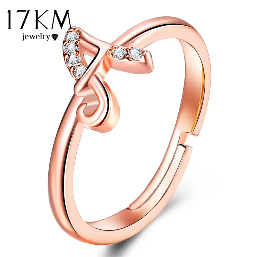Fashion A-Z 26 Letter Rings For Women 2018 New Rose Gold Silver Color Engagement Wedding Name Ring Female Statement Jewelry 1PC