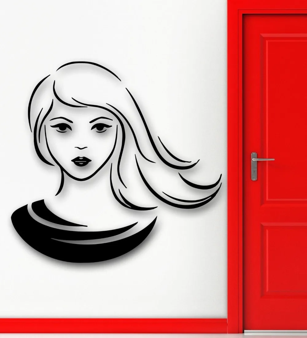 Wall Stickers Vinyl Decal Beautiful Woman Fashion Style Hair-in Wall