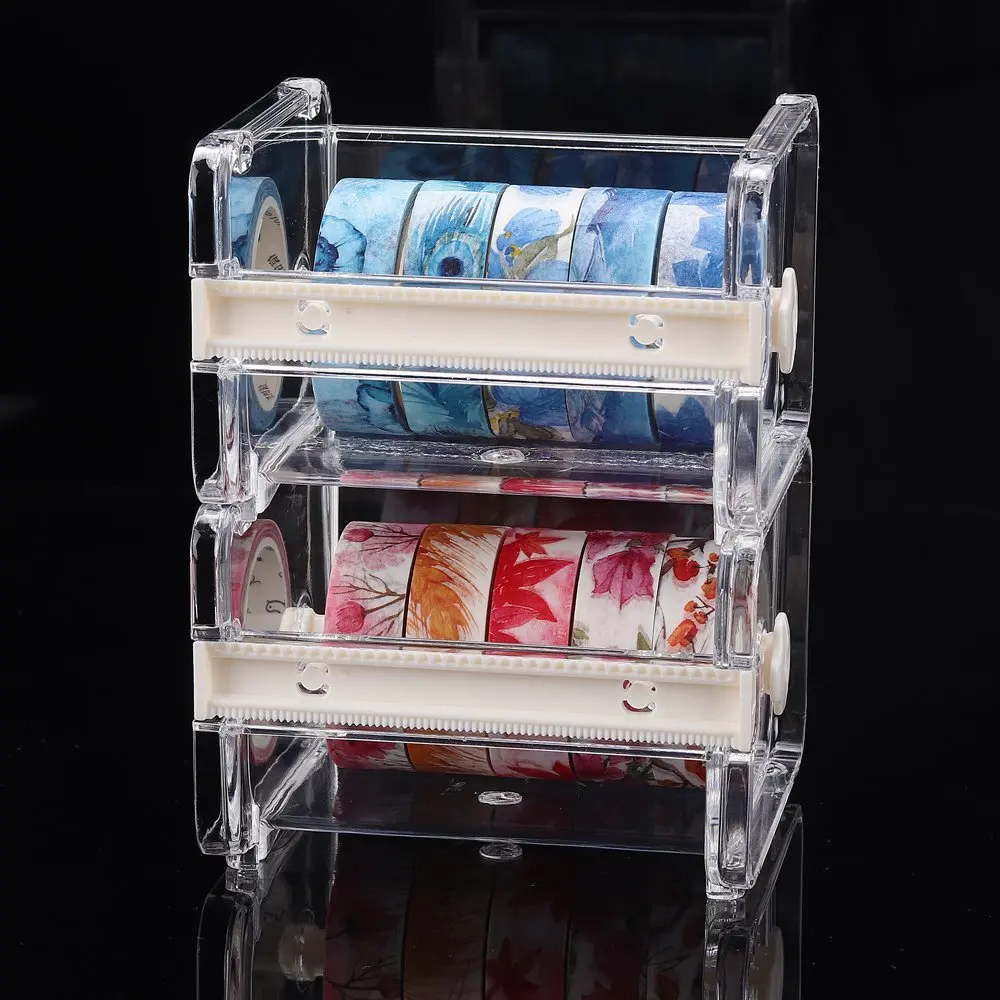 

Hot Sale 2 pack Transparent visible Desktop Tape Dispenser (not included Masking Tape) Beige