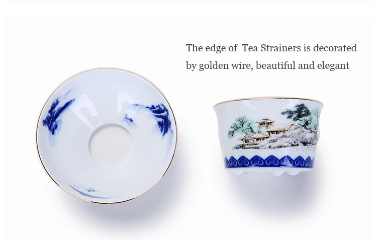 Пинни Цзиндэчжэнь, Китай, ситечки для чая с тиснением, керамические чайные листья, фильтр для специй, китайские чайные наборы кунг-фу, чайные инструменты, посуда для напитков