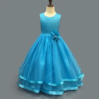 

MERI AMMI Children Girl Dressing Sleeveless Flower Dresses Floral TuTuParty Wedding Birthday Dress For 4-13 Year Kid Girl,J658