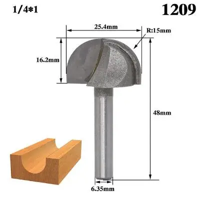 1 шт. 6,35 мм 12,7 мм 1/" 1/4" для конических фрез со сферическим концом; двойное обрамление; быстроходный деревообрабатывающий фрезерный станок бит фрезы для дерева бит коробки бухточки - Длина режущей кромки: NO 9