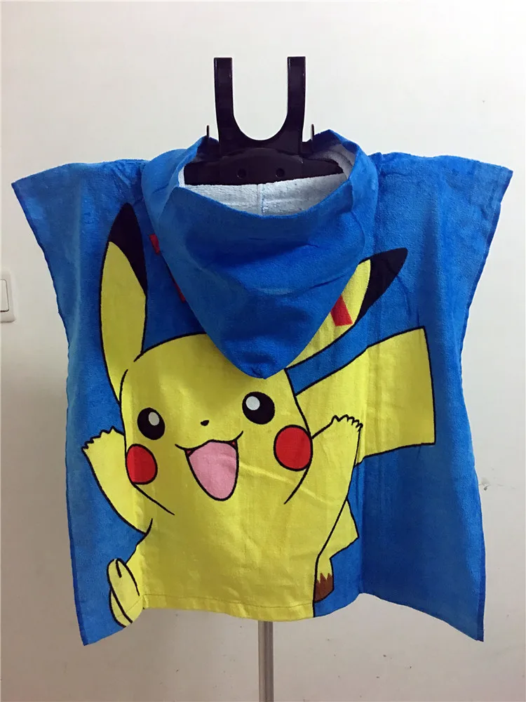 115*50 см пират печатных с рисунком Пикачу/Pokemon малыша ванны Полотенца капюшоном