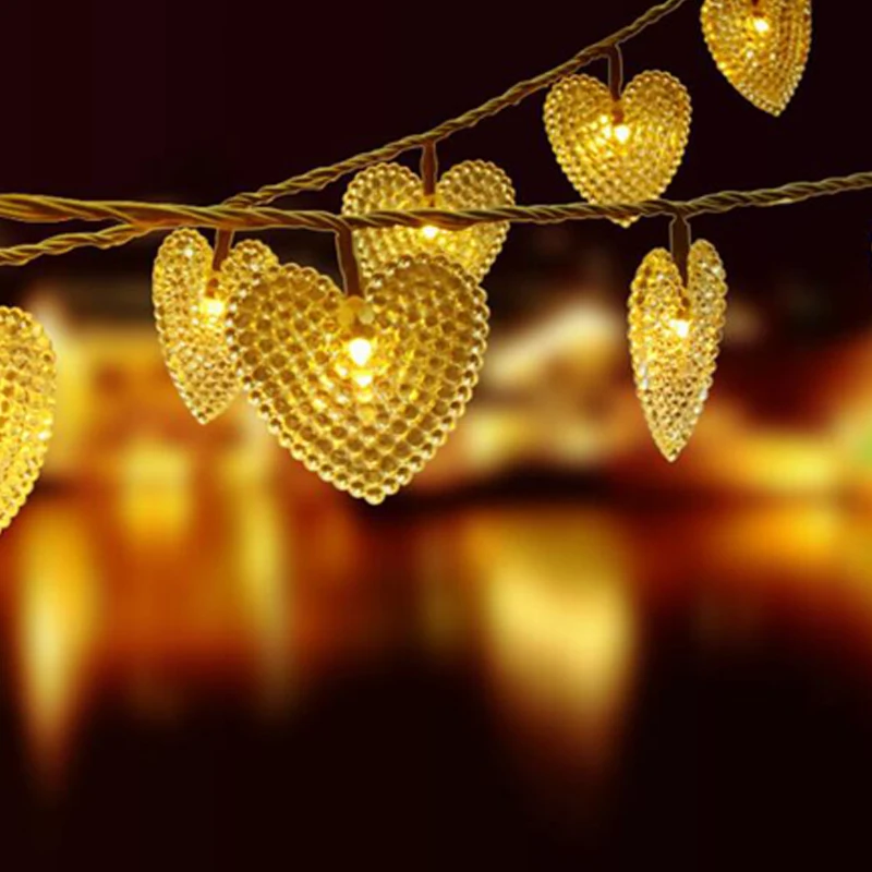 30LED Romantic Love Heart Solar String Light Decorative Wedding Christmas Party Lamp indoor outdoor waterproof Fairy solar light
