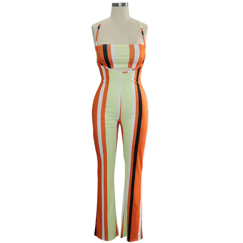 sexy cropped tops and jumpsuti women 2 piece set-12