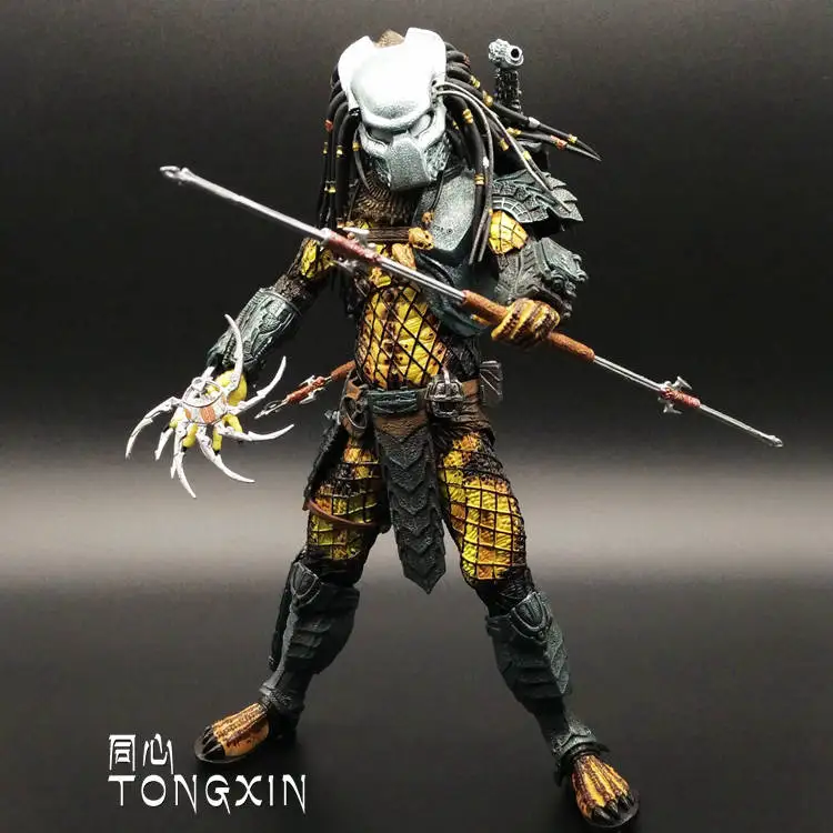 NECA AVP Aliens vs. Predator серия Young Blood/Elder Predator Охотник на змею фигурка игрушки 18 см - Цвет: Белый