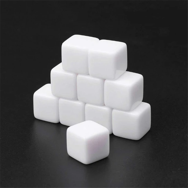 10pieces 12mm 14mm 16mm 18mm 20mm 25mm Glossy D6 White Blank Dice With  Square Angle Cube For Board Game Accessries - Board Game - AliExpress