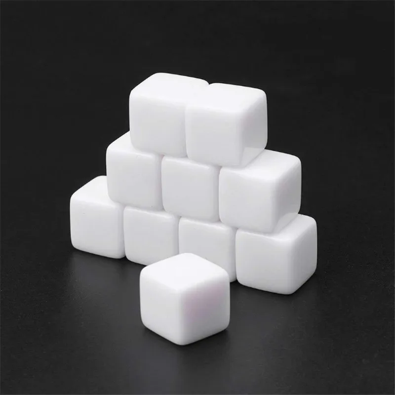 10pcs16mm blank white can write dice counting cubes square gaming dice TY 