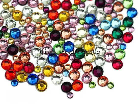 

1440pcs 2mm-5mm assorted mix crystal rhinestone bling glass DMC flatback stones high quality shiny color won't fade