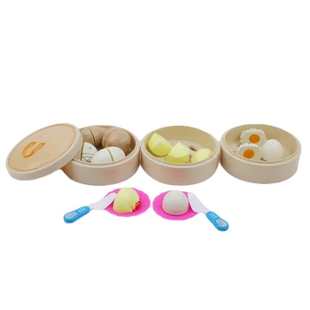

Children Cut Fruits Toys House Kitchen Group Combine Vegetables Baby Boy Girl Earnestly Steamed Stuffed Bun Cut Music Suit