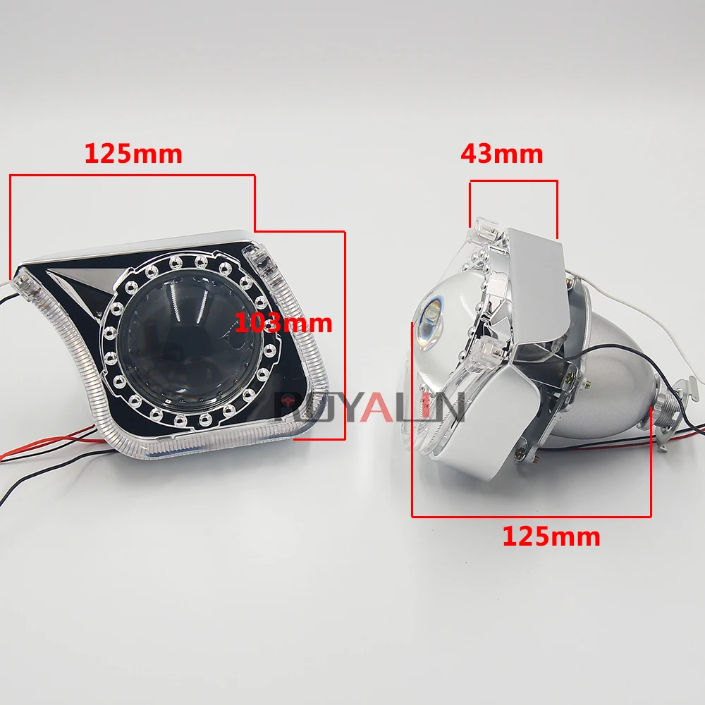 ROYALIN Car 3.0 H1 Bi Xenon Lens Switchback LED Angel Eyes Full Metal Motorcycle Turn Signal Lights H4 H7 Hi/Lo Lamp Retrofit ROYALIN Car 3.0 H1 Bi Xenon Lens Switchback LED Angel Eyes Full Metal Motorcycle Turn Signal Lights H4 H7 Hi/Lo Lamp Retrofit