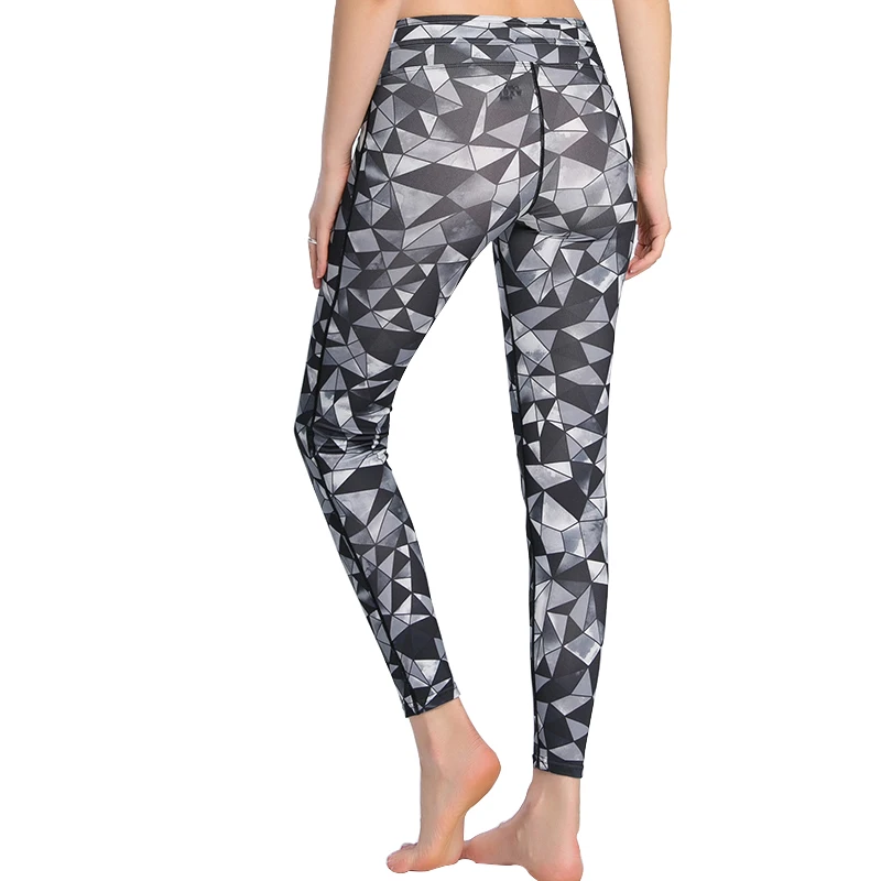 BESGO Women Full Length Yoga Pants Printing Elastic Lightweight Tight