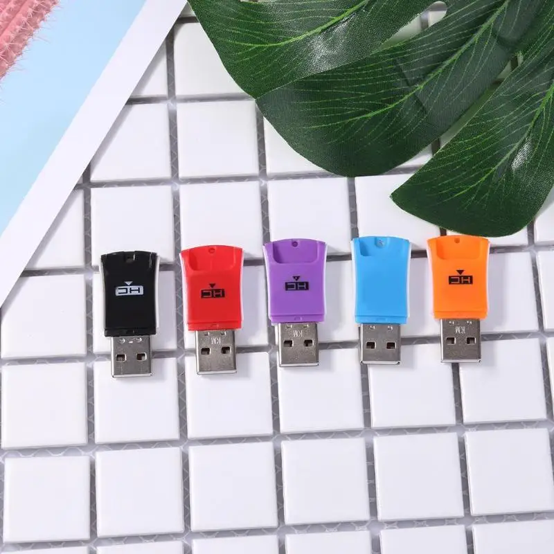 ALLOYSEED 5 шт. цвет случайный USB 2,0 Устройство чтения карт памяти Адаптер для Micro SD TF карт памяти