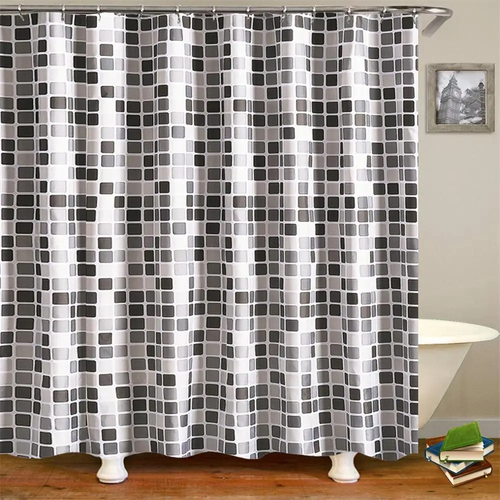 Wayfair Grey Mosaic Elegant Unique Cheap Fabric Shower Curtain Red ...