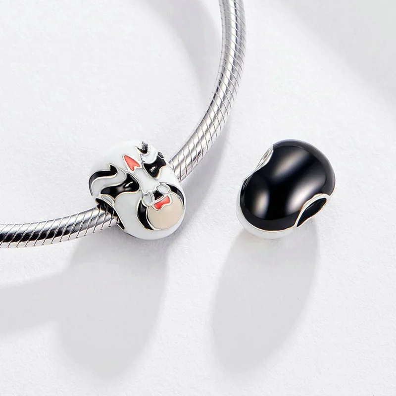 Lovely Unique China Culture Peking opera masks Enamel Charm Bead for Women Men Real Silver 925 DIY Beads Jewelry Making New | Украшения и