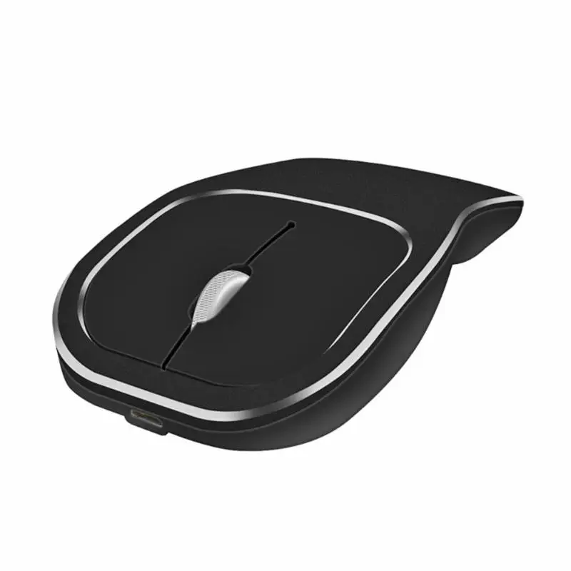 W6 оптическая 2,4G беспроводная мышь 1600 dpi USB перезаряжаемая Бесшумная мышь для ПК - Цвет: Черный