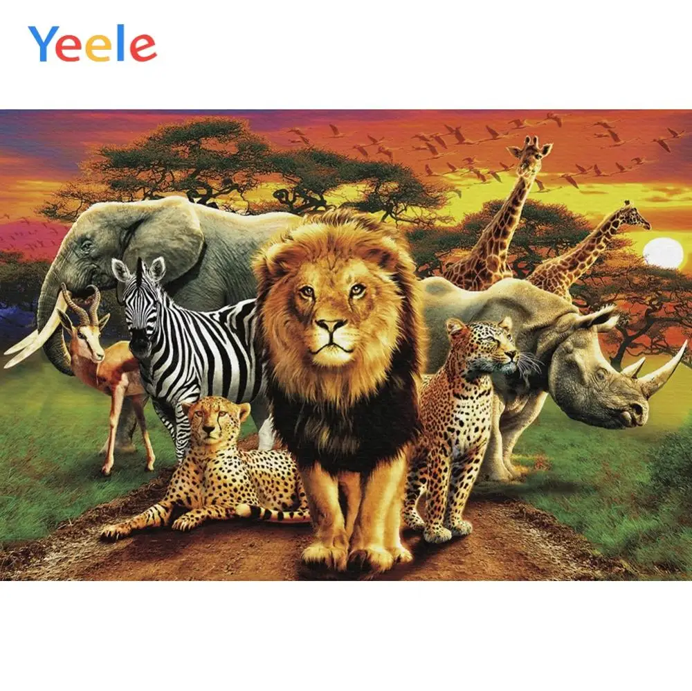 

Yeele Wild Animals Africa Tropical Grassland Summer Photography Backgrounds Customized Photographic Backdrops for Photo Studio
