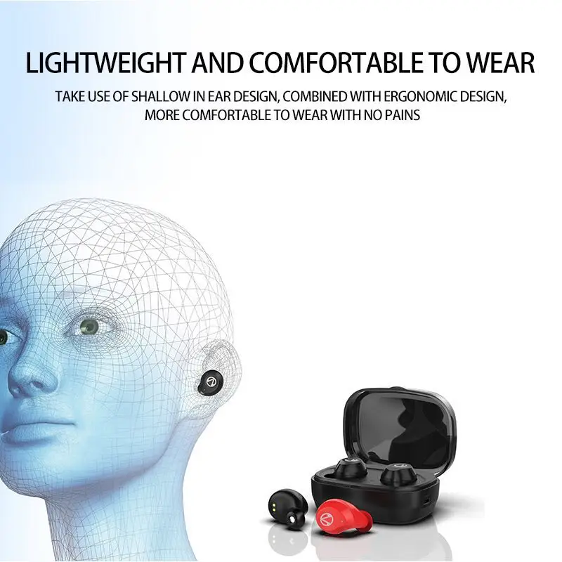 

Invisible Bluetooth 5.0 Earphone Mini Bluetooth Touch Earphone TWS Wireless Earphones Earbuds with charging box for smartphone