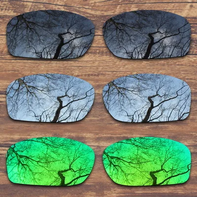 Black.Silver.Green ToughAsNails Polarized Replacement Lenses for Oakley Fives Squared Sunglasses- Multiple Options - Цвет линз: Black.Silver.Green
