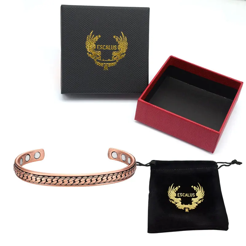Add box MBG012 Escalus мощный магнитный браслет для женщин винтажный круглый античный медь био лечение здоровья браслеты мужские ювелирные изделия - Окраска металла: Add box MBG012