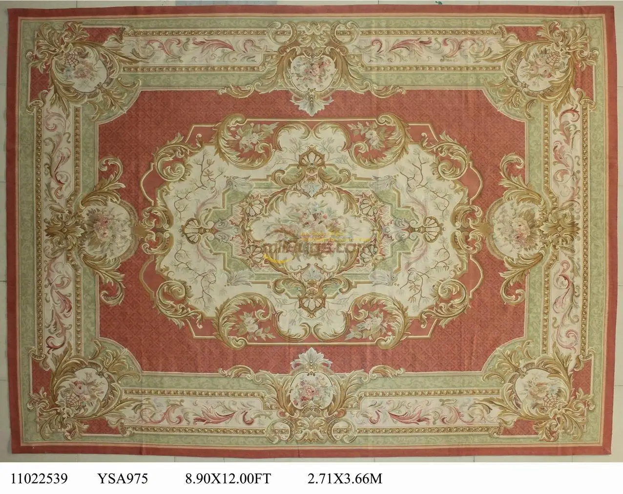 

Aubusson - Vintage Wool Floral Carpet Aubusson Needle Oriental Carpet Hand-knotted Wool Handmade Wool Rug Carpet