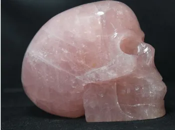 

YM 315 NATURAL rose QUARTZ Crystal carves skull wand HEALING