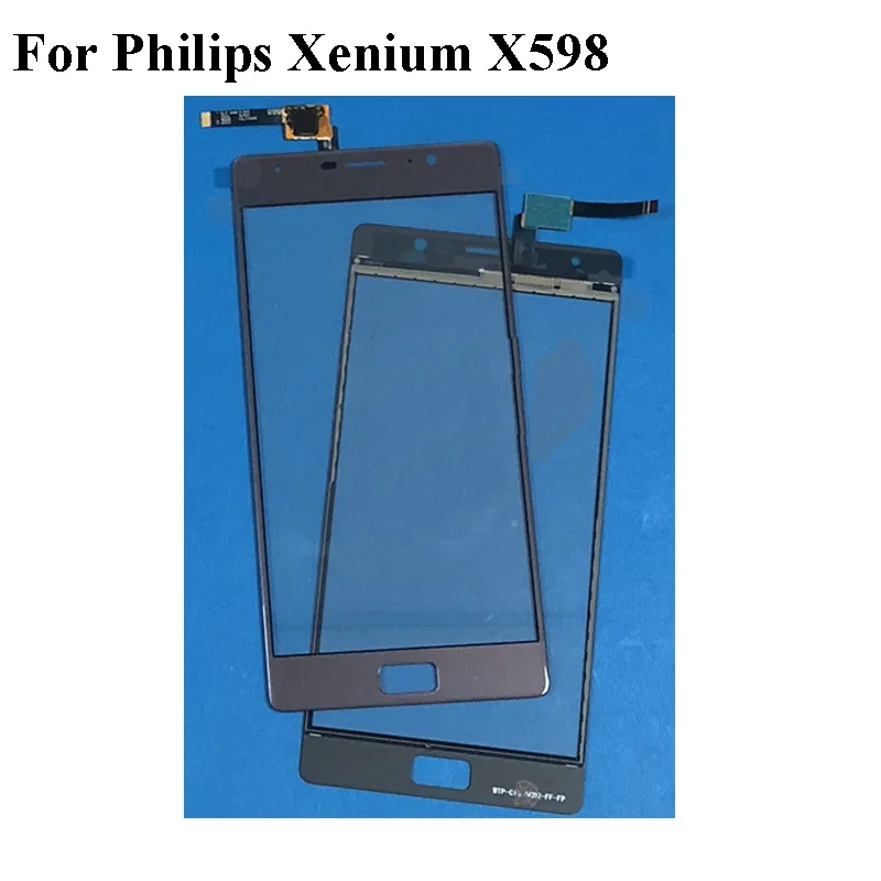 

High quality For Philips Xenium X598 TouchScreen Digitizer X 598 Capacitive Touch Screen Glass panel with Flex Cable