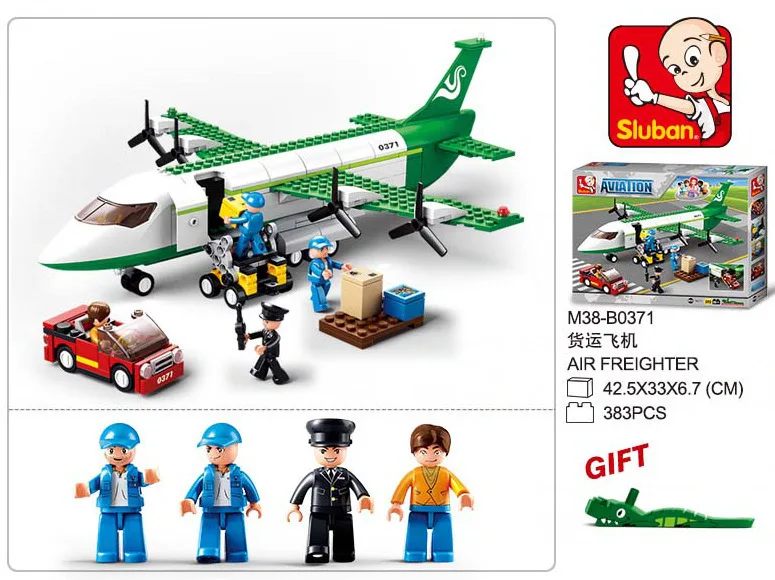 

Sluban 0371 383PCS Air space - cargo plane. Legoings toys for children educational building blocks 3D DIY Figures Birthday