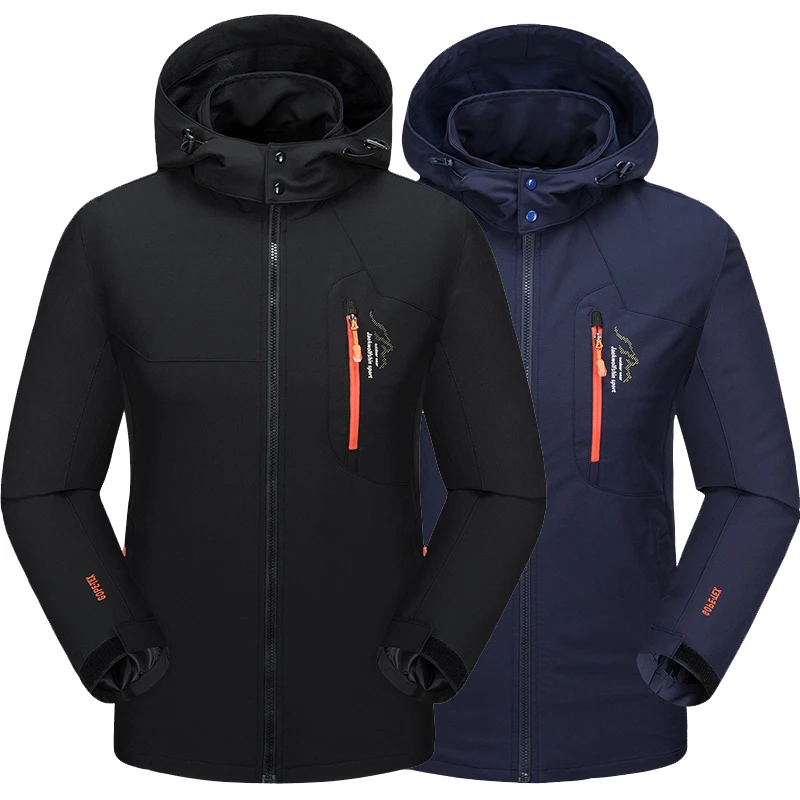 

New Men's Softshell jacket coat for men fashion Windbreaker waterproof Solid outerwear men spring fall warm windproof jackets