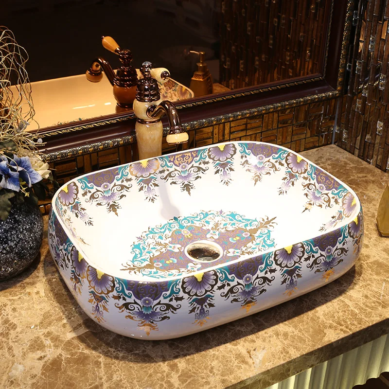 Jingdezhen Bathroom ceramic sink wash basin Counter Top Wash Basin Bathroom Sinks ceramic wash basin sinks (5)