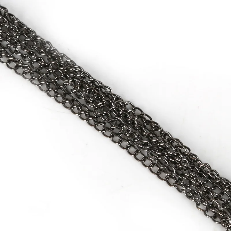 5 м длинное кольцо с открытым звеном, удлиненные и удлиненные ювелирные цепочки, расширитель хвоста для изготовления ювелирных изделий DIY, Аксессуары для ожерелья - Цвет: Gunmetal