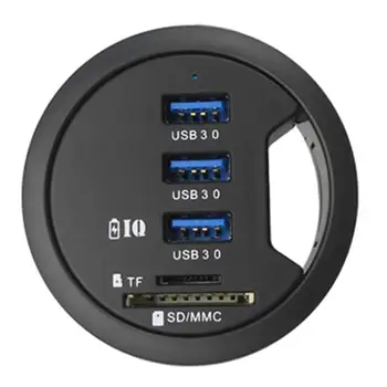 

NEW PC Accessories Mount In Desk 3-Port USB 3.0 HUB Adapter with SD Card Reader for PC/Tablet/Smart Phones Hub Usb l0803 #2