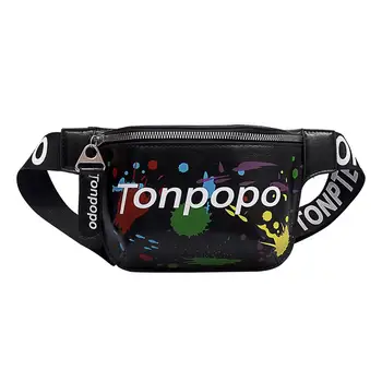 

Graffiti Printed Shoulder Bags For Women Wide Shoulder Strap Chest Bag Unisex Zipper Chest Pack Crossbody Handbags Sac Main Femm