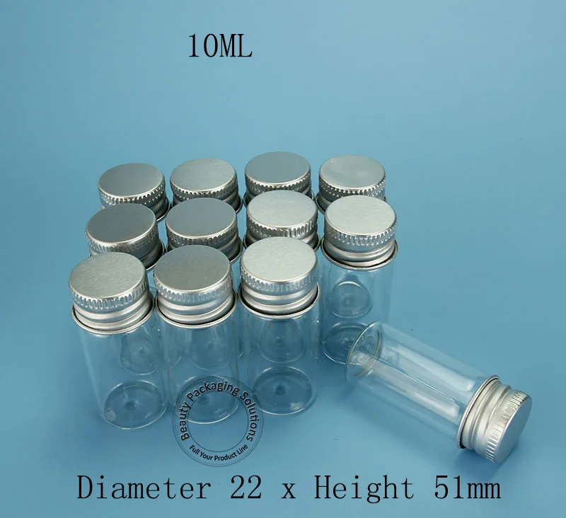 

24pcs/lot Promotion 10g Empty Makeup Tool 10ml Glass Sample Bottle With Aluminium Cap 1/3OZ Cosmetic Pot Refillable Jar