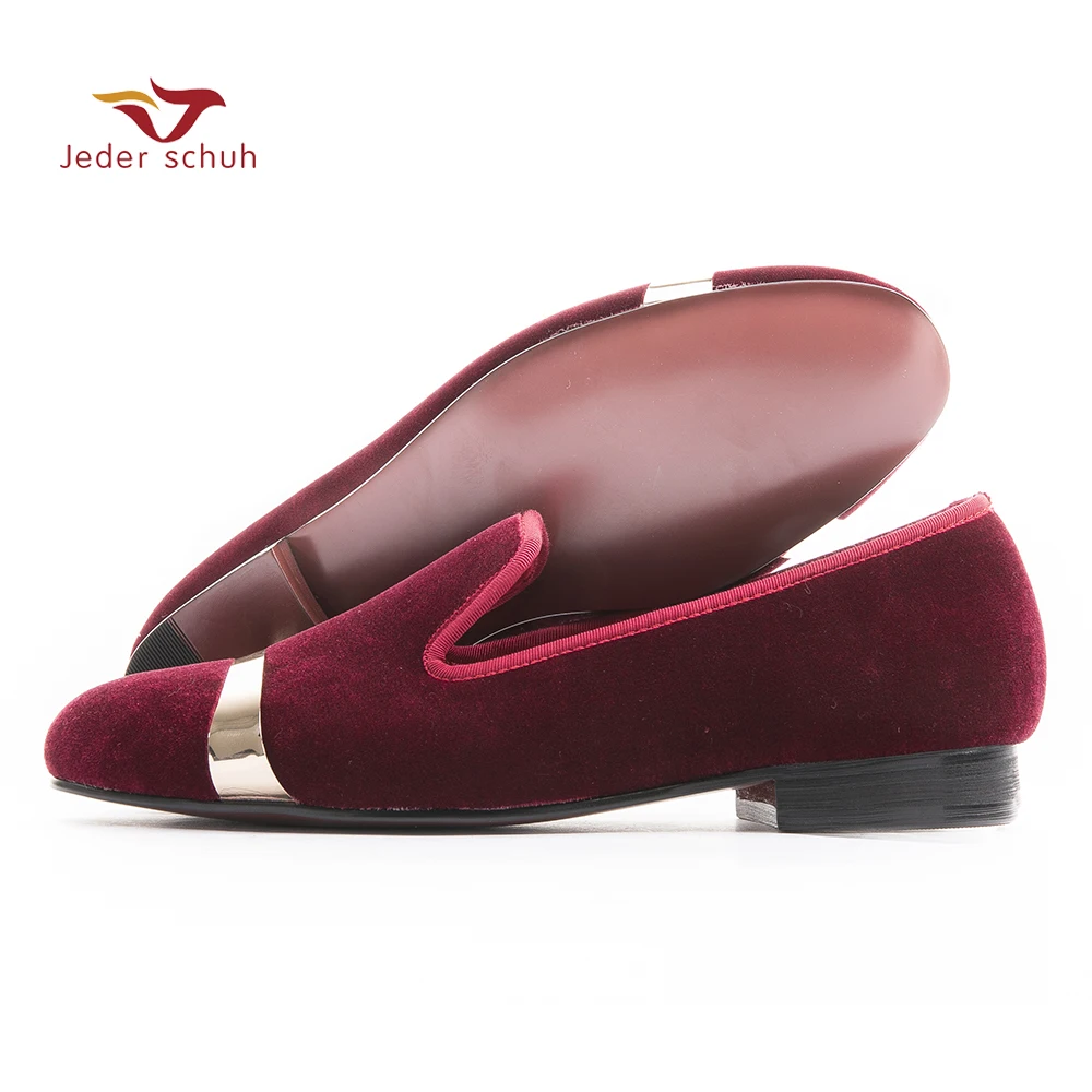 2017 Velvet men loafers with copper buckle smoking slipper men flats fashion casual  size US 6-14 free shipping