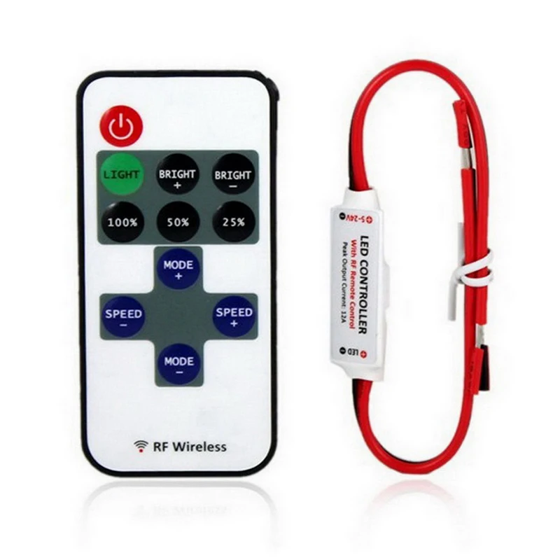 11 Key RF Wireless Remote Switch Controller Dimmer for Mini LED Strip Light New