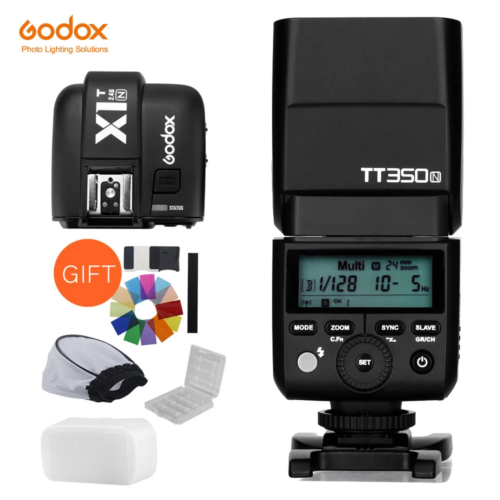 Вспышка GODOX TT350N 2 4G HSS 1/8000s TTL GN36 с беспроводным триггерным передатчиком для камеры