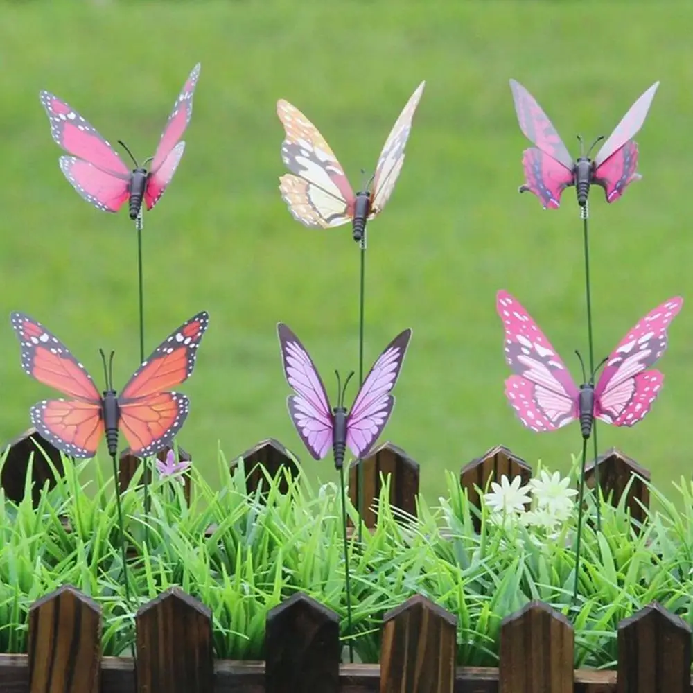 10 шт смешанные цвета водонепроницаемый бабочки колья сад декоративные украшения вечерние поставки внутренний наружный декор, смешанные цвета