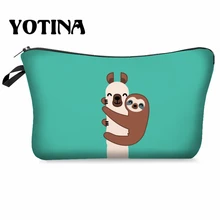 Yotina сумка для макияжа женская косметичка с разноцветным узором llama 3D печать neceser туалетный мешок путешествий Органайзер для макияжа