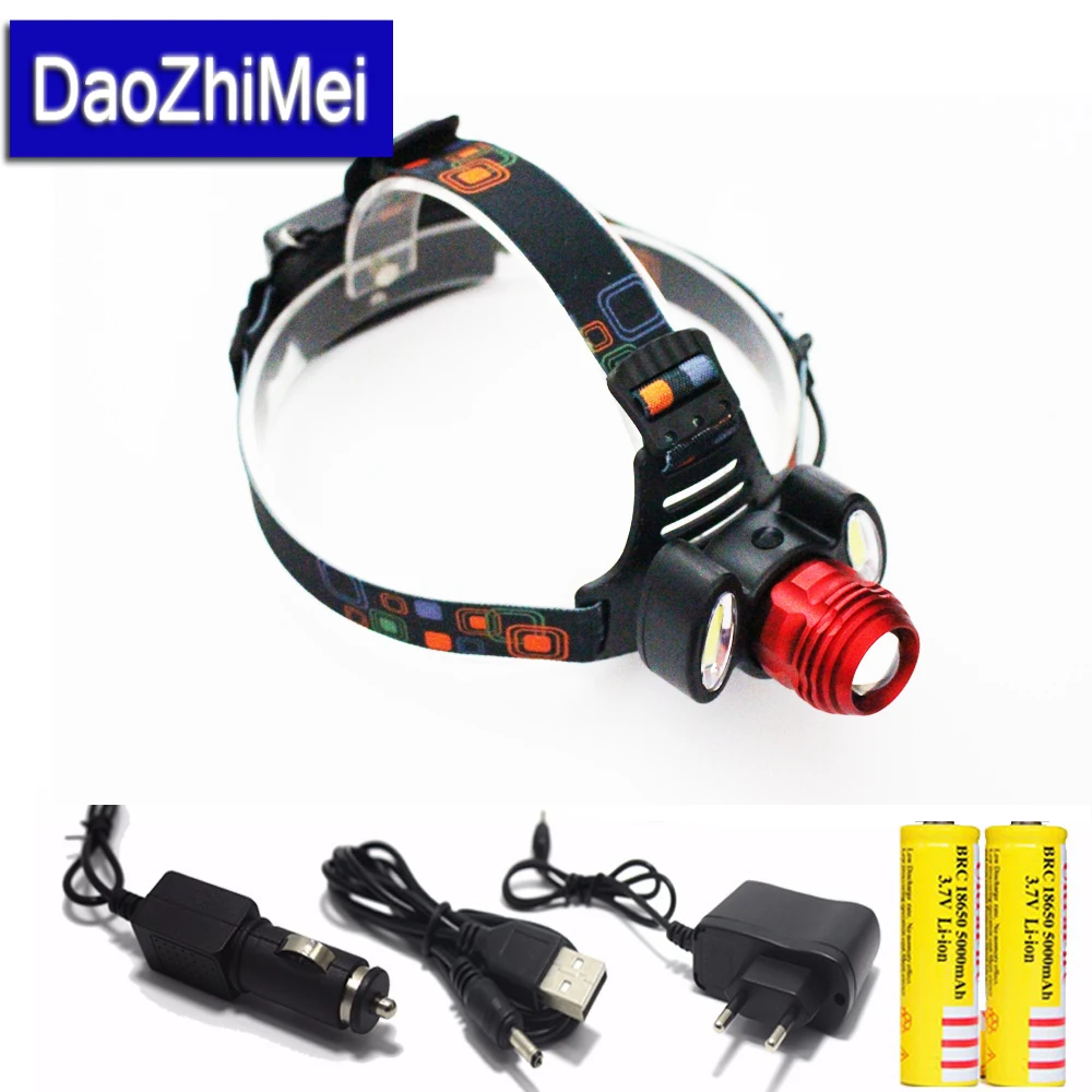 USB Headlight led 18650 headLamp Waterproof Rechargeable XML T6 Camping