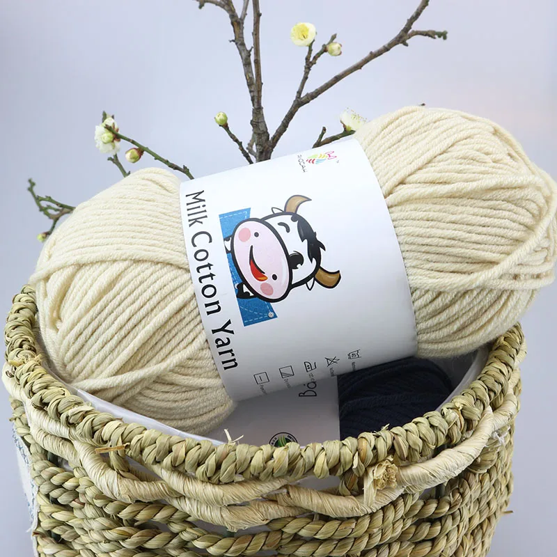 

Wholesale Worsted Thick Milk Cotton Crochet Yarn For Hand Knitting Soft Eco-Friendly Dyed Baby Sweater Wool Thread YARN 200g/Lot
