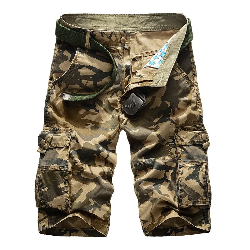 2019 новые летние камуфляжные мужские шорты Карго свободные мужские военные брюки повседневные мужские короткие штаны