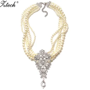 

Ztech Simulated Pearl Necklaces & Pendants Statement Necklaces Women Collares Ethnic Jewelry for Gifts accessories